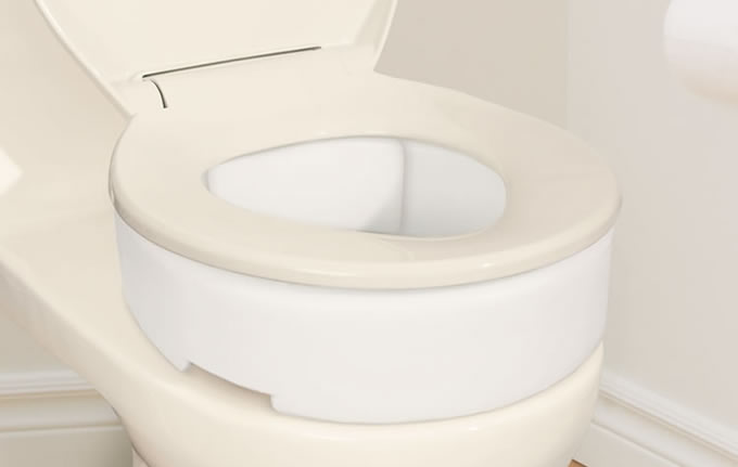 Cadre pour rampe de sécurité de toilette AquaSense avec accoudoirs  rembourrés à hauteur réglable et barres d'appui, blanc